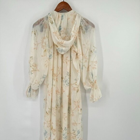 Gilligan & O'Malley Cottage Core Floral Vintage Nightgown smocked hooded medium - Picture 14 of 16